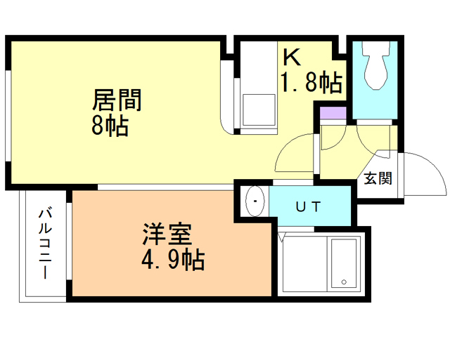 札幌市厚別区厚別南のマンションの間取り