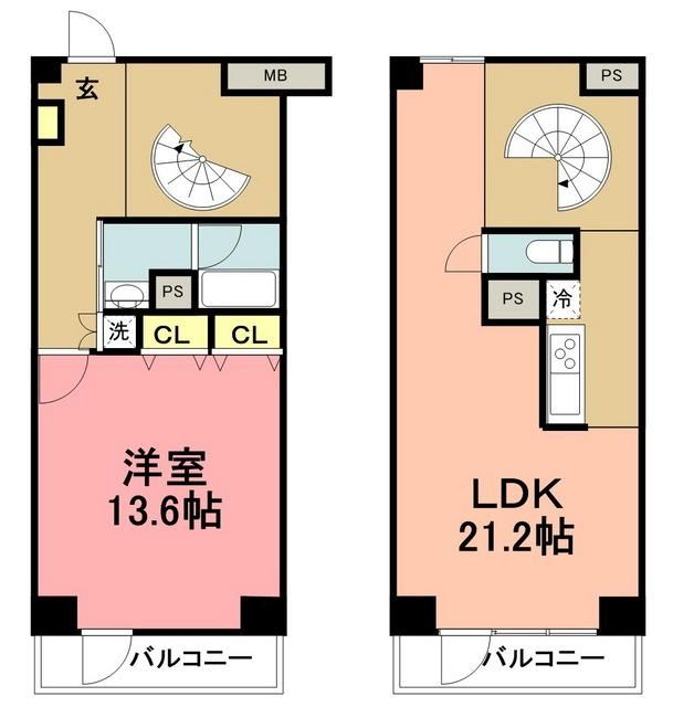 川崎市高津区二子のマンションの間取り