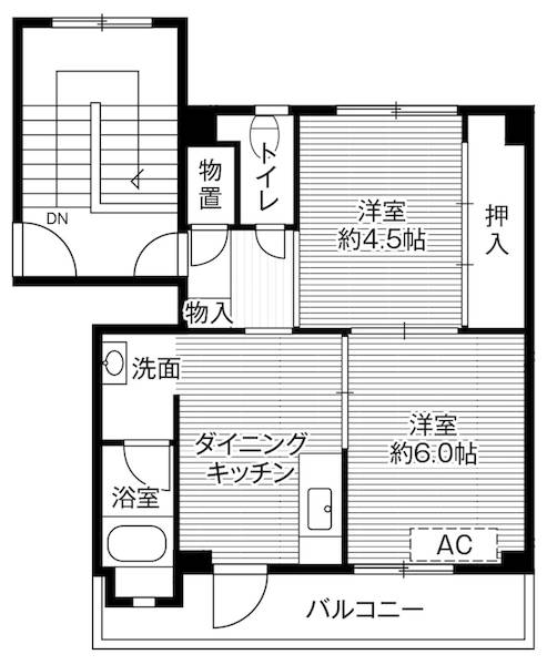 ビレッジハウス浜の町1号棟の間取り