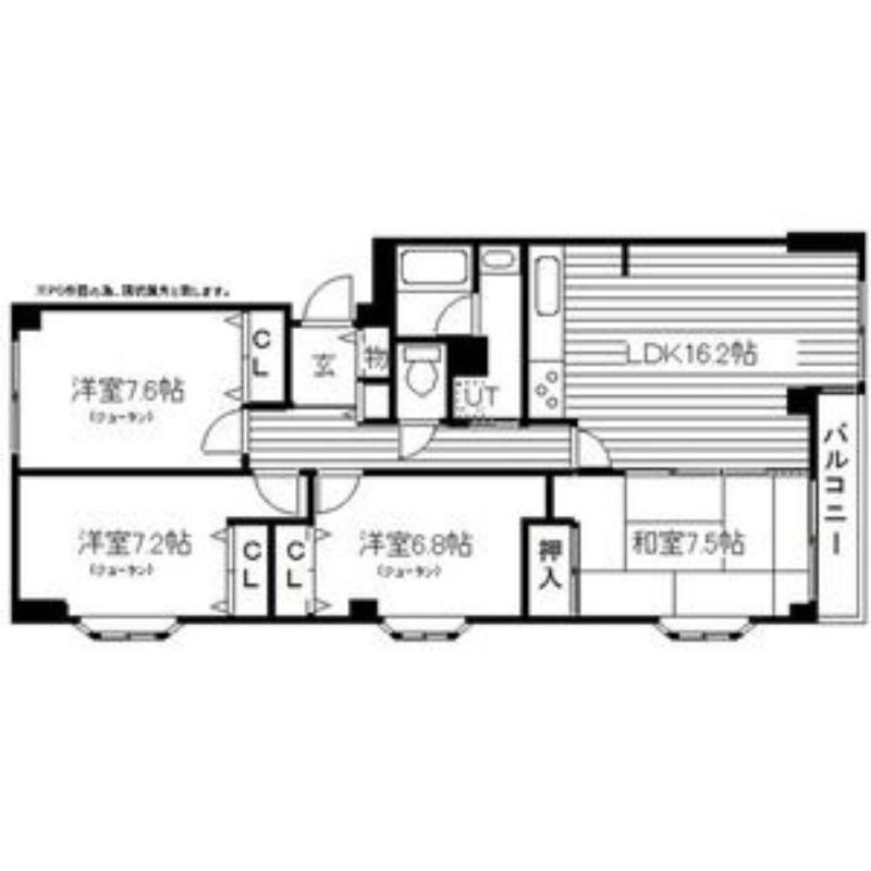 札幌市南区真駒内泉町のマンションの間取り