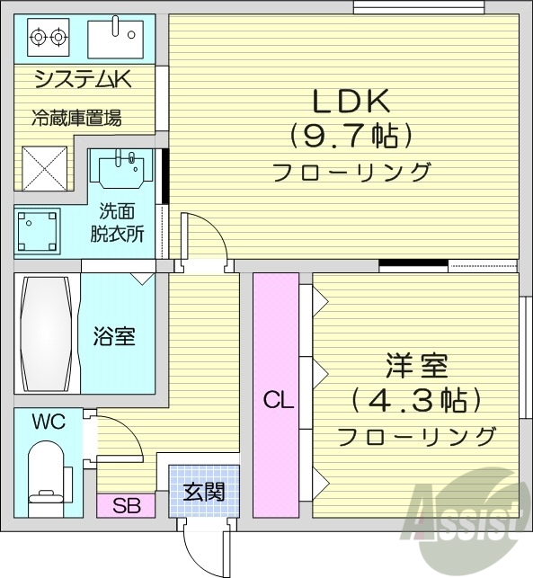 仮）北16東1MSの間取り