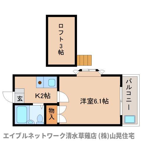 静岡市清水区七ツ新屋のアパートの間取り