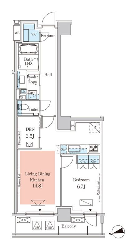 港区元麻布のマンションの間取り