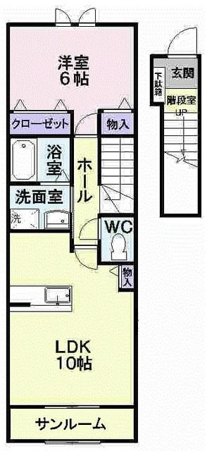 山形市江俣のアパートの間取り