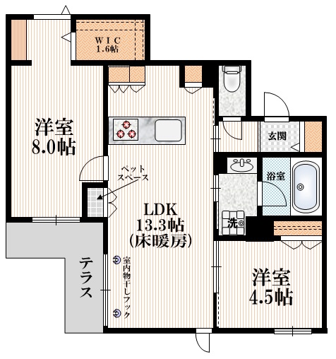 世田谷区代田のマンションの間取り