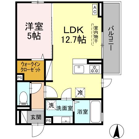 中巨摩郡昭和町飯喰のアパートの間取り