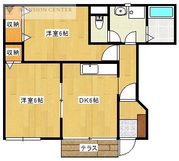 新潟市東区河渡のアパートの間取り