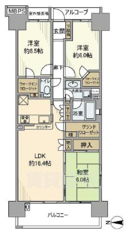 江東区亀戸のマンションの間取り