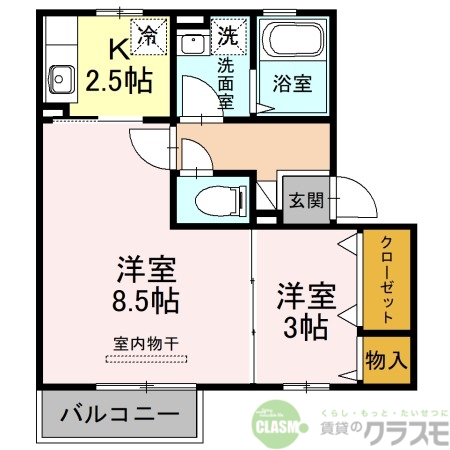 茨木市彩都あさぎのアパートの間取り