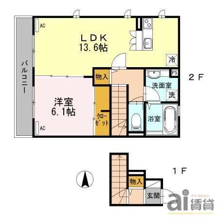 小平市仲町のアパートの間取り