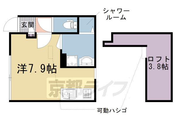 京都市右京区西院松井町のマンションの間取り