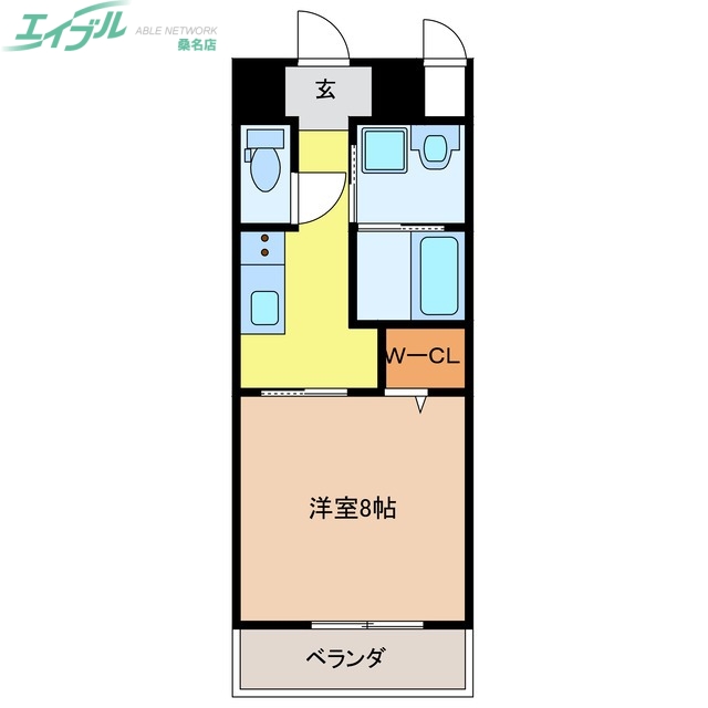 桑名市大字東方のマンションの間取り