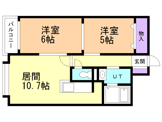 札幌市西区宮の沢二条のマンションの間取り