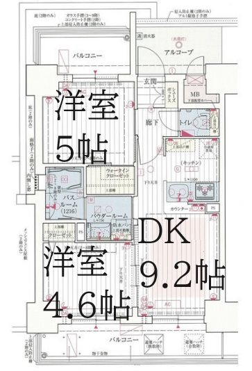 エステムコート難波WESTSIDEIIベイフレックスの間取り