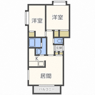 【札幌市清田区平岡三条のマンションの間取り】