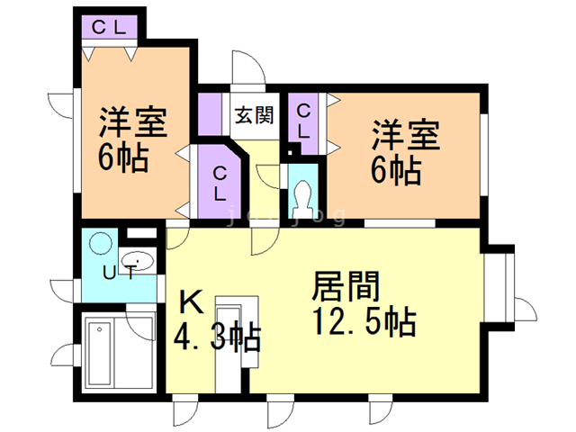 札幌市厚別区厚別南のアパートの間取り