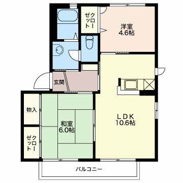 滑川市上小泉のアパートの間取り