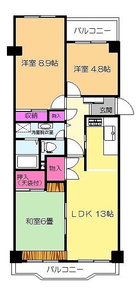 小手指ハイツJ棟の間取り