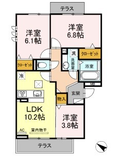 東海市富木島町のアパートの間取り