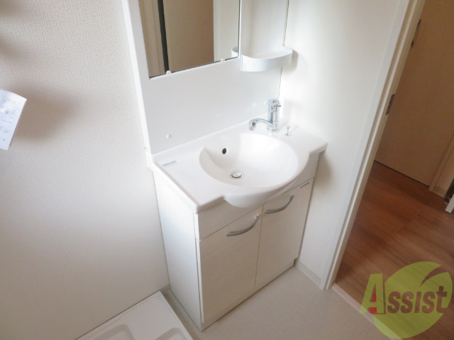 洗面設備　洗面台にシャワーが付いてますのでここで髪の毛のセット出来ます