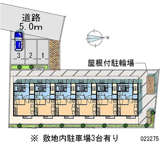 駐車場　屋根付きの駐輪場があります。