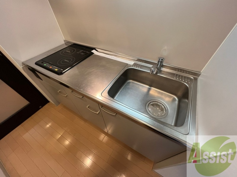 キッチン　キッチンはシックなデザインでした。洗い場も大きい。