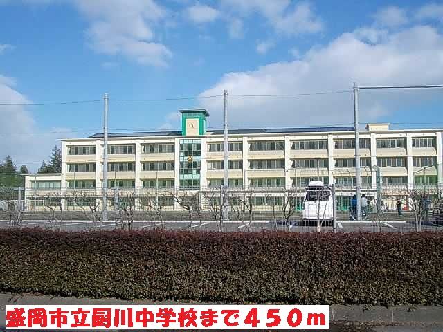 中学校　盛岡市立厨川中学校（中学校）まで450m