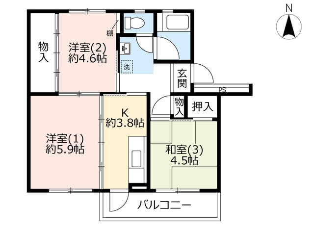UR左近山の間取り写真