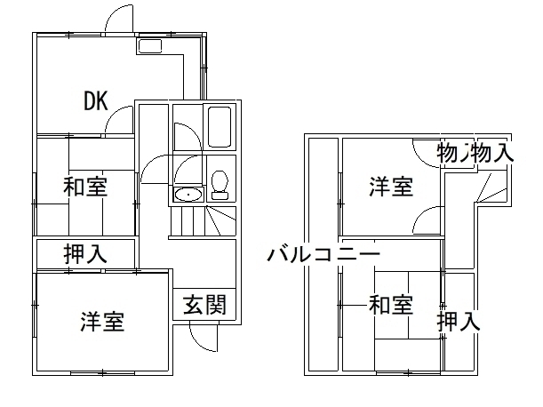 和歌山市園部戸建の間取り写真