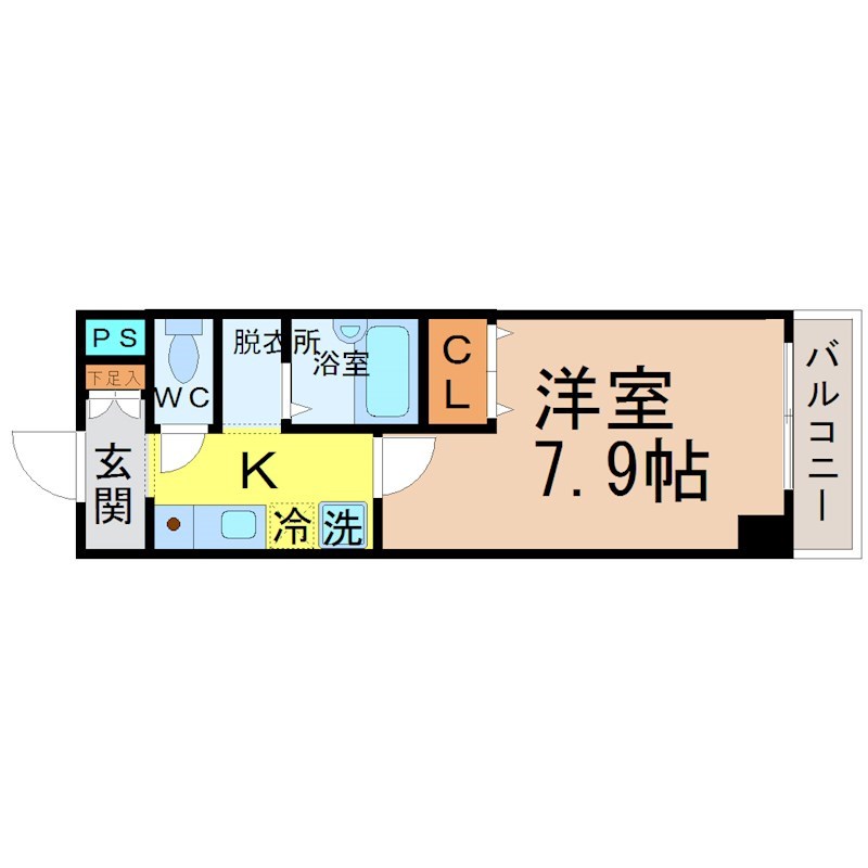 近鉄名古屋線 黄金駅 徒歩5分 11階建 築20年の間取り写真