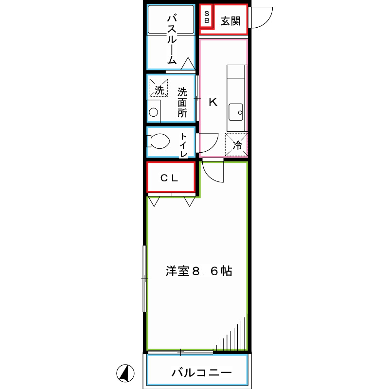 東京メトロ東西線 落合駅 徒歩3分 2階建 築19年の間取り写真