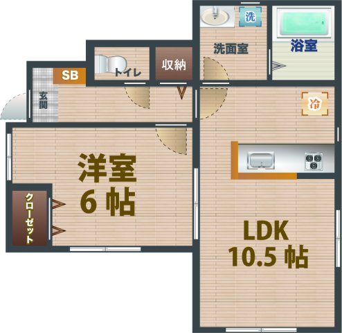 西武新宿線 下井草駅 徒歩10分 2階建 築4年の間取り写真