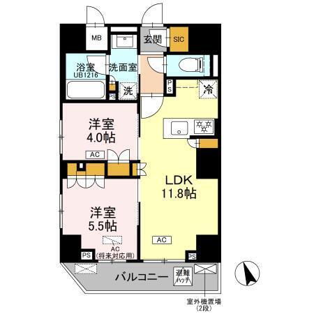 東急池上線 荏原中延駅 徒歩5分 15階建 築1年の間取り写真