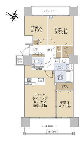 円山ザ・レジデンスの間取り写真