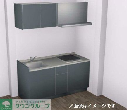 キッチン　【施工例】マットダークグレー色のお洒落なキッチン！2口IH…