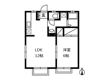 かすみがうら市下稲吉のアパートの間取り