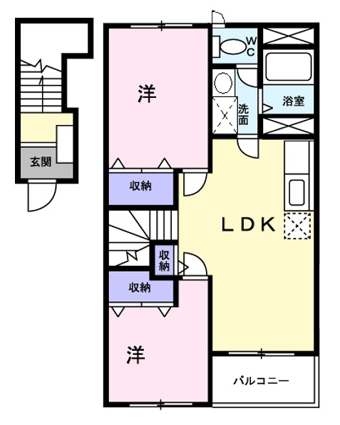 廿日市市地御前のアパートの間取り