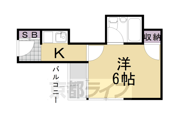 京都市西京区下津林南大般若町のマンションの間取り