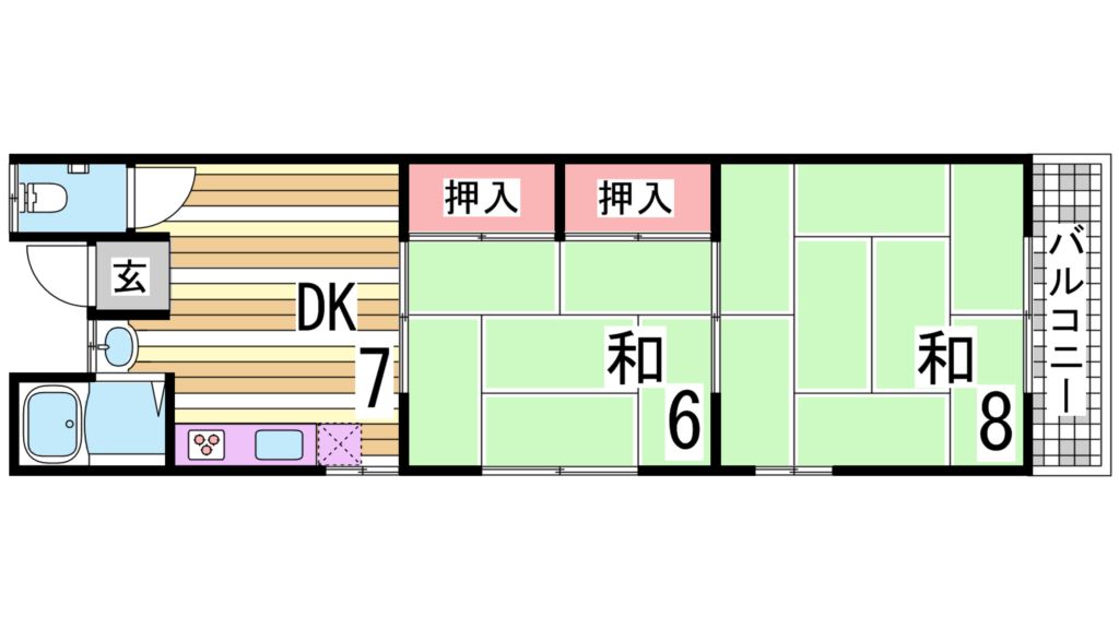 神戸市垂水区塩屋町のアパートの間取り