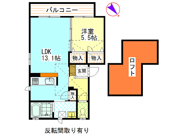 広島市安佐南区川内のアパートの間取り