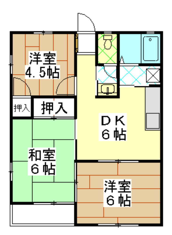 岩国市御庄のアパートの間取り