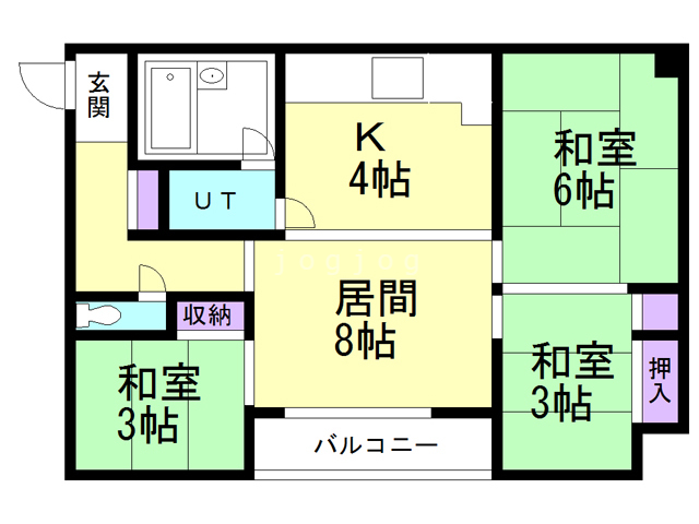 旭川市六条通のマンションの間取り