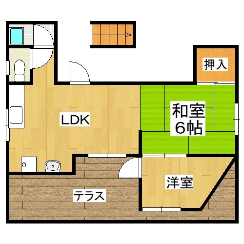 岡山市東区瀬戸町江尻のアパートの間取り