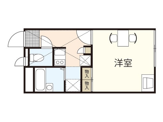 広島市南区比治山本町のアパートの間取り