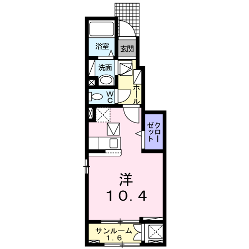 マリオ葛島　Ａの間取り