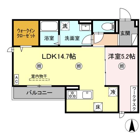 【DWELL石垣東　(大和)の間取り】