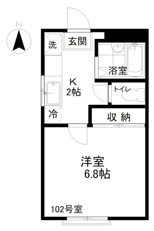 ウチダハイツB棟の間取り