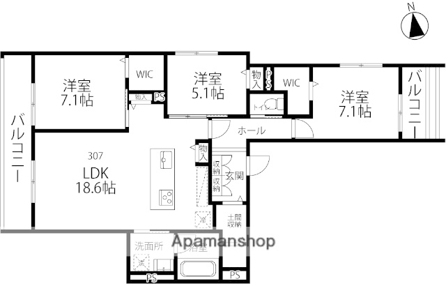 アンフィール泉が丘の間取り