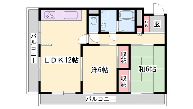 【コーポ龍野の間取り】