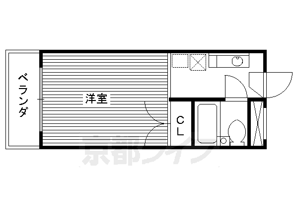 【京都市伏見区深草直違橋８丁目のマンションの間取り】